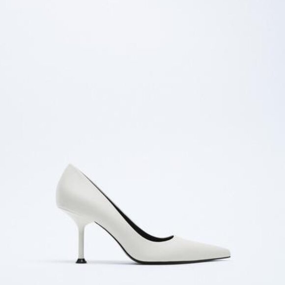 BNWT Zara white HEELED PUMPS 37 - Picture 1 of 1